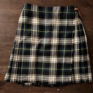 Lord & Taylor Plaid Mini Skirt in Black, Blue, and Yellow